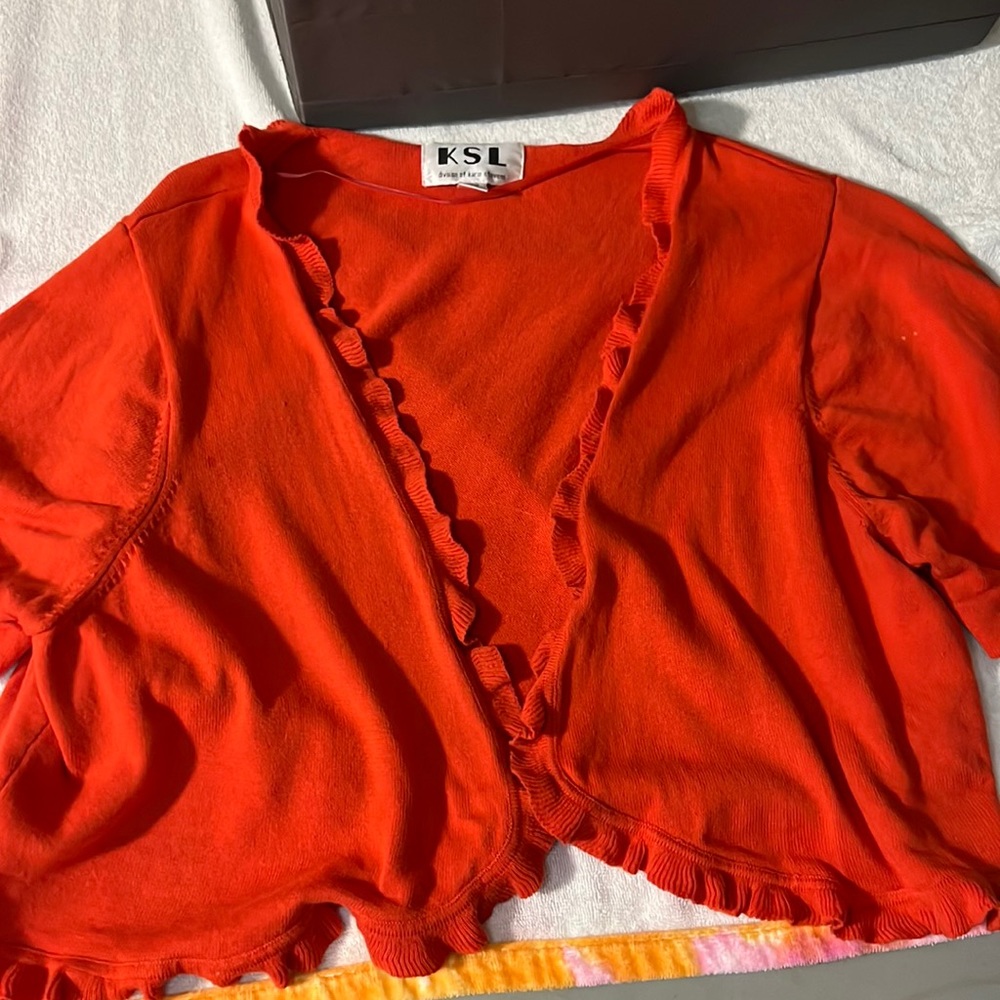 EUC KSL Crop Orange Sweater Women’s Size 2x